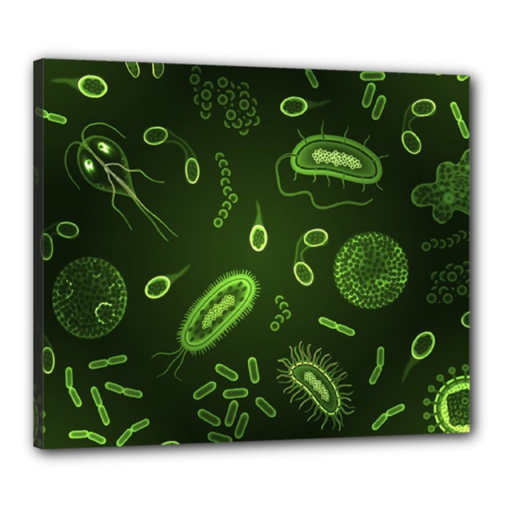 Bacteria-virus-seamless-pattern-inversion Canvas 24  x 20  (Stretched)