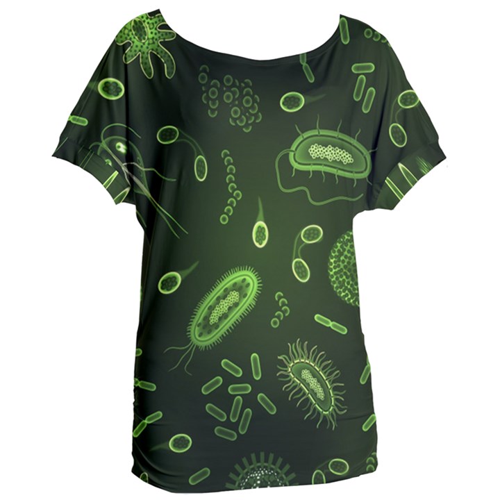 Bacteria-virus-seamless-pattern-inversion Women s Oversized Tee