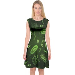 Bacteria-virus-seamless-pattern-inversion Capsleeve Midi Dress by Simbadda