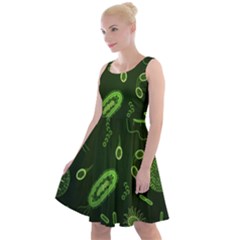 Bacteria-virus-seamless-pattern-inversion Knee Length Skater Dress by Simbadda