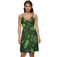 Bacteria-virus-seamless-pattern-inversion V-neck Pocket Summer Dress  by Simbadda