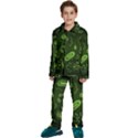 Bacteria-virus-seamless-pattern-inversion Kids  Long Sleeve Velvet Pajamas Set View1