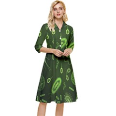 Bacteria-virus-seamless-pattern-inversion Classy Knee Length Dress by Simbadda