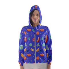 Virus-seamless-pattern Women s Hooded Windbreaker