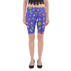 Virus-seamless-pattern Yoga Cropped Leggings by Simbadda