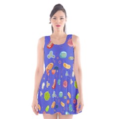 Virus-seamless-pattern Scoop Neck Skater Dress by Simbadda