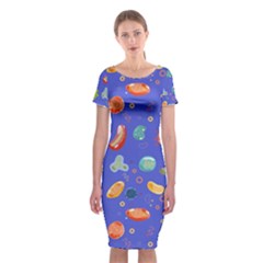 Virus-seamless-pattern Classic Short Sleeve Midi Dress by Simbadda