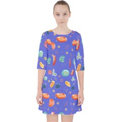 Virus-seamless-pattern Quarter Sleeve Pocket Dress by Simbadda