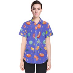 Virus-seamless-pattern Women s Short Sleeve Shirt