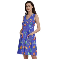 Virus-seamless-pattern Sleeveless Dress With Pocket by Simbadda