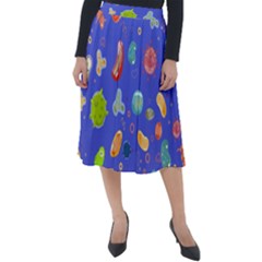 Virus-seamless-pattern Classic Velour Midi Skirt  by Simbadda