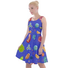 Virus-seamless-pattern Knee Length Skater Dress by Simbadda