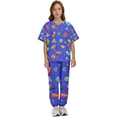 Virus-seamless-pattern Kids  Tee And Pants Sports Set by Simbadda