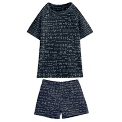 Math-equations-formulas-pattern Kids  Swim Tee And Shorts Set by Simbadda