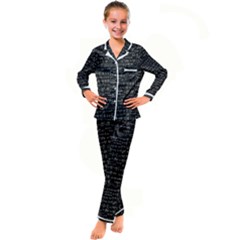 Math-equations-formulas-pattern Kids  Satin Long Sleeve Pajamas Set by Simbadda