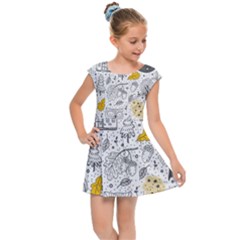 Doodle-seamless-pattern-with-autumn-elements Kids  Cap Sleeve Dress by Simbadda