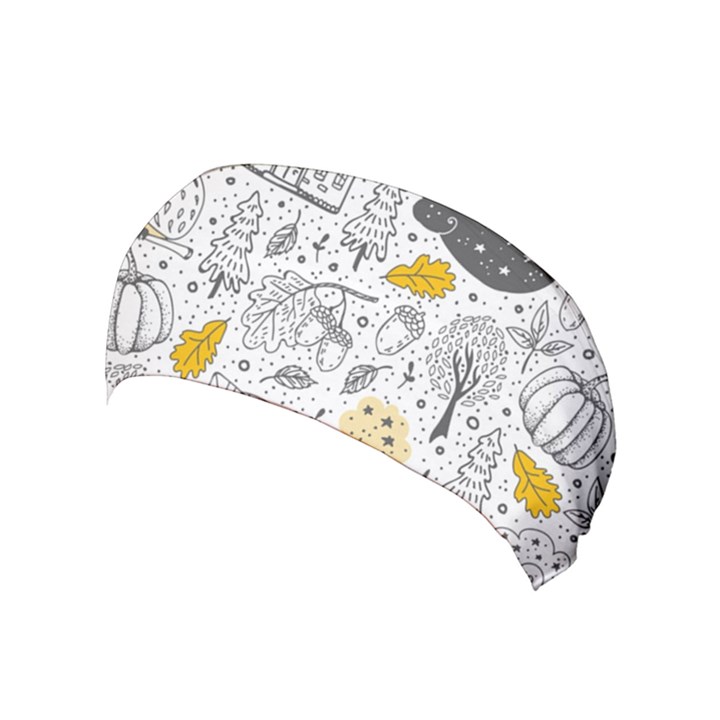 Doodle-seamless-pattern-with-autumn-elements Yoga Headband