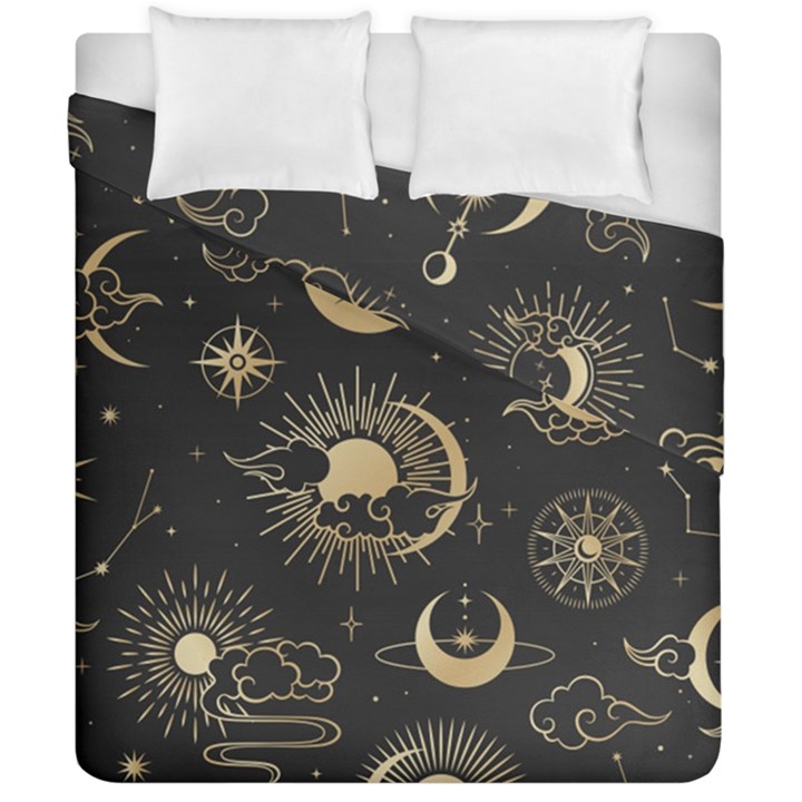 Asian-seamless-pattern-with-clouds-moon-sun-stars-vector-collection-oriental-chinese-japanese-korean Duvet Cover Double Side (California King Size)