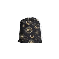 Asian-seamless-pattern-with-clouds-moon-sun-stars-vector-collection-oriental-chinese-japanese-korean Drawstring Pouch (xs) by Simbadda