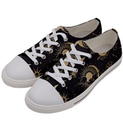 Asian-seamless-pattern-with-clouds-moon-sun-stars-vector-collection-oriental-chinese-japanese-korean Women s Low Top Canvas Sneakers by Simbadda