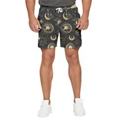 Asian-seamless-pattern-with-clouds-moon-sun-stars-vector-collection-oriental-chinese-japanese-korean Men s Runner Shorts by Simbadda