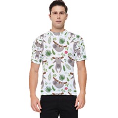 Seamless-pattern-with-cute-sloths Men s Short Sleeve Rash Guard by Simbadda