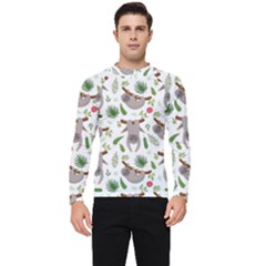 Seamless-pattern-with-cute-sloths Men s Long Sleeve Rash Guard by Simbadda