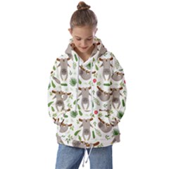 Seamless-pattern-with-cute-sloths Kids  Oversized Hoodie by Simbadda