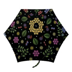 Embroidery-seamless-pattern-with-flowers Mini Folding Umbrellas