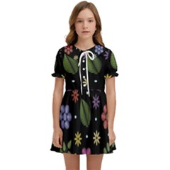 Embroidery-seamless-pattern-with-flowers Kids  Sweet Collar Dress by Simbadda