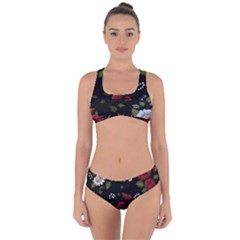 Floral-folk-fashion-ornamental-embroidery-pattern Criss Cross Bikini Set by Simbadda