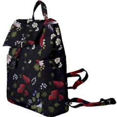 Floral-folk-fashion-ornamental-embroidery-pattern Buckle Everyday Backpack by Simbadda