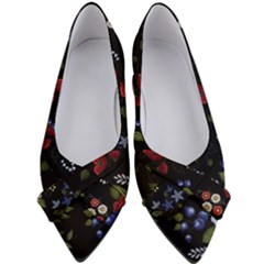 Floral-folk-fashion-ornamental-embroidery-pattern Women s Bow Heels by Simbadda