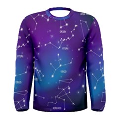 Realistic-night-sky-poster-with-constellations Men s Long Sleeve Tee by Simbadda