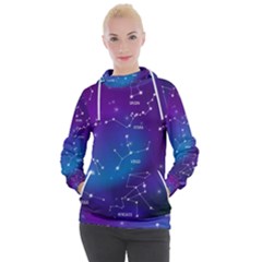 Realistic-night-sky-poster-with-constellations Women s Hooded Pullover