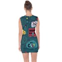 Seamless-pattern-hand-drawn-with-vehicles-buildings-road Lace Up Front Bodycon Dress View2