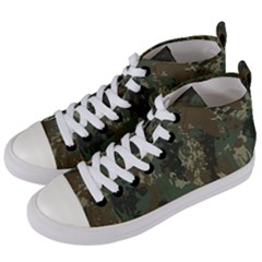 Camouflage-splatters-background Women s Mid-top Canvas Sneakers by Simbadda