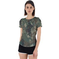 Camouflage-splatters-background Back Cut Out Sport Tee by Simbadda