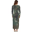 Camouflage-splatters-background Long Sleeve Longline Maxi Dress View4