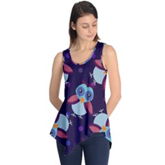 Owl-pattern-background Sleeveless Tunic by Simbadda