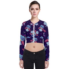 Owl-pattern-background Long Sleeve Zip Up Bomber Jacket by Simbadda