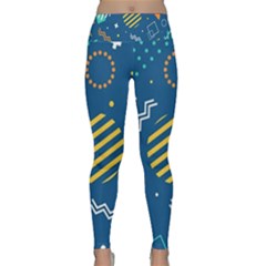 Flat-design-geometric-shapes-background Lightweight Velour Classic Yoga Leggings by Simbadda