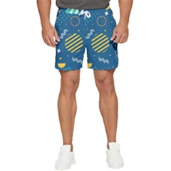 Flat-design-geometric-shapes-background Men s Runner Shorts by Simbadda