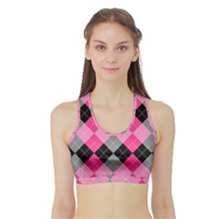 Seamless-argyle-pattern Sports Bra With Border by Simbadda