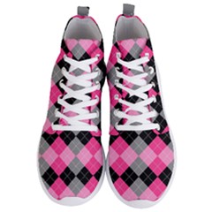 Seamless-argyle-pattern Men s Lightweight High Top Sneakers by Simbadda