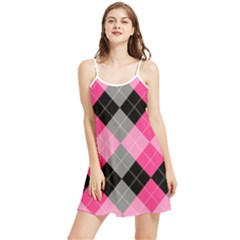 Seamless-argyle-pattern Summer Frill Dress by Simbadda