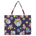 Owl-stars-pattern-background Zipper Medium Tote Bag View1