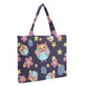 Owl-stars-pattern-background Zipper Medium Tote Bag View2