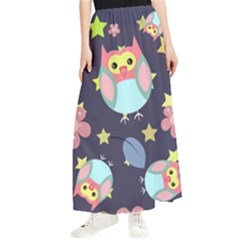 Owl-stars-pattern-background Maxi Chiffon Skirt by Simbadda