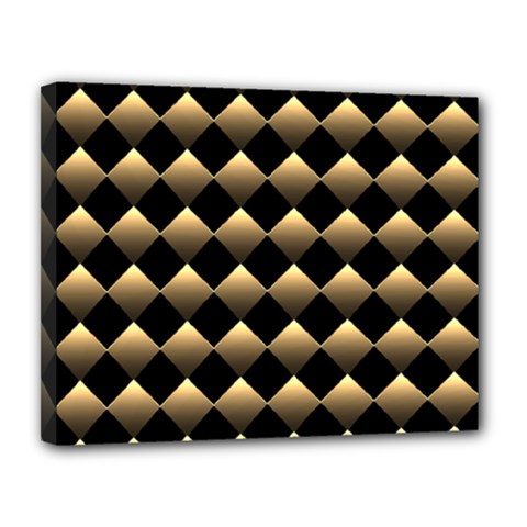 Golden-chess-board-background Canvas 14  X 11  (stretched) by Simbadda